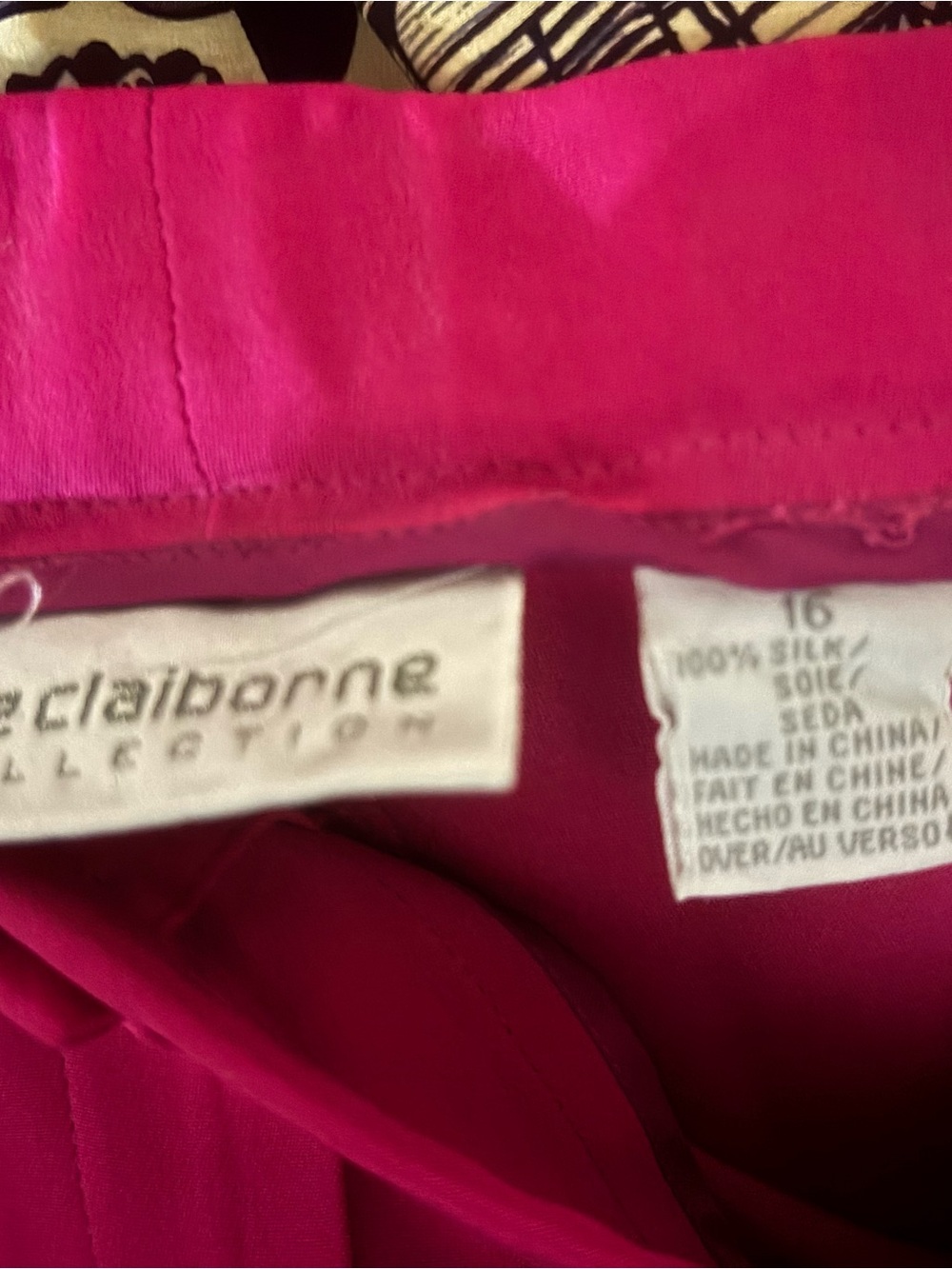 Liz Claiborne Bright Fuchsia Straight-Leg Pants - Picture 3 of 3
